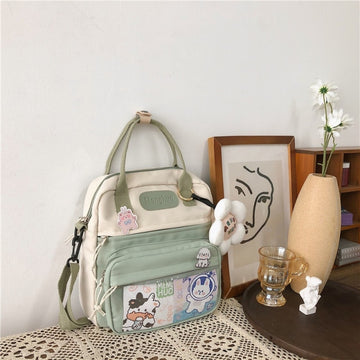 Korean Style Cute Mini Backpacks Women Waterproof Nylon Small Shoulder Bags for Teenage Girls Schoolbags Flower Travel Backpack